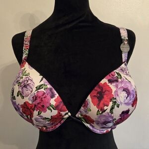Victoria's Secret Floral Bombshell Plunge Bra Adds 2 Cup Sizes 38c NWT